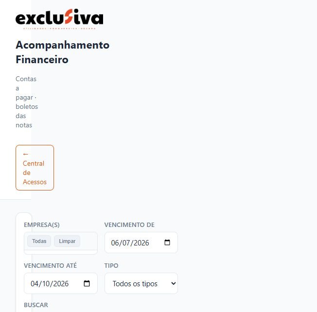 Interface do projeto Acompanhamento Financeiro